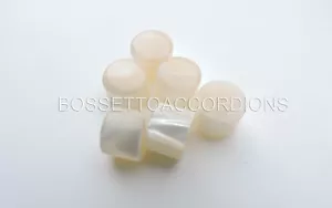 Accordion Buttons Pistons White Pearl 13.8x11.5 mm - Picture 1 of 3