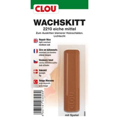 Clou Wachskitt-Stange Eiche mittel zum Reparieren und Auskitten von Holzschäden - Bild 1 von 3
