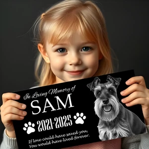 Pietra per animali domestici personalizzata commemorativa pennarello tomba granito targa animale angelo umano - Foto 1 di 24