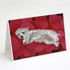 Westie Queen of Hearts Greeting Cards and Envelopes Pack of 8 PPP3283GCA7P - Picture 1 of 3
