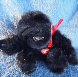 *1800*  Monkey / Gorilla ( black) - Elka - "I love you" - plush - 15cm - Picture 1 of 5