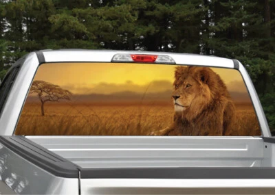 Lion in Sunset Rear Window Decal Graphic for Truck SUV - Image 1 of 3