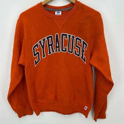 Russell Sweatshirt Men's S Orange Syracuse NCAA Crew Neck Pullover Cover