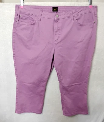 Pantalones capri Lee Denim rosa lavanda púrpura talla 22 m Foto 1 de 4
