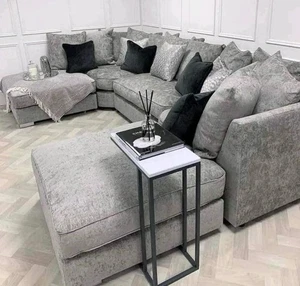 BISHOP U SHAPE FULL HIGH BACK CORNER SOFA - TRUFFLE - REMOVABLE FOOTSTOOLS - Picture 1 of 4