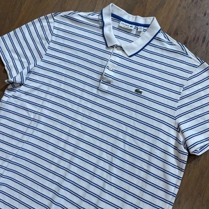 Polo Lacoste uomo 8 3XL righe blu vestibilità regolare rugby golf logo coccodrillo - Foto 1 di 9