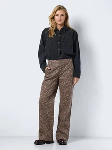 Neu Noisy May braune Damenjeans Leopardenmuster gerades Bein Größe Small - Bild 1 von 11