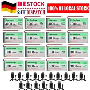 3,7 V 3000 mAh LiPo-Akku 1S 3C 103665 Lithium-Polymer-Akku mit USB-Ladekabel DHL - Bild 1 von 40