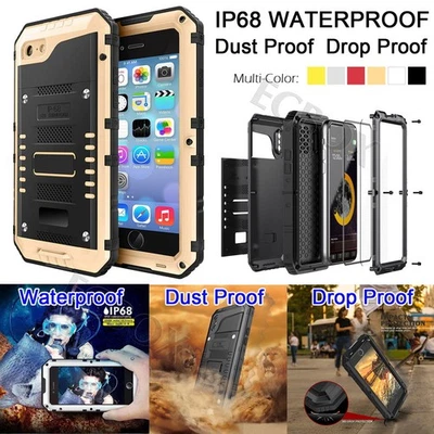 IP68 Impermeable Antigolpes Resistente Metal Estuche Cubierta + Protector de Pantalla para iPhone Foto 1 de 4