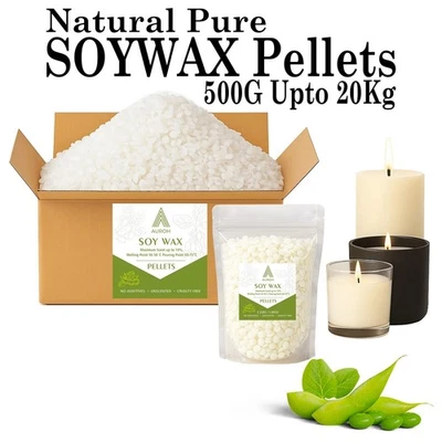 Soy Wax Pellets for Pillar Candles Natural Smooth Release Long Burn 500g to 20kg - Image 1 of 4