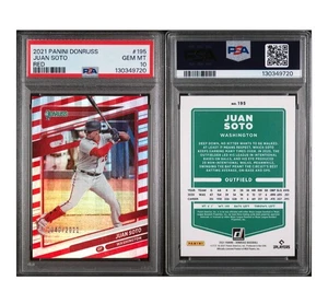 2021 Panini Donruss Juan Soto Red Stripe /2021 #195 Washington PSA 10 Pop 1 - Picture 1 of 1