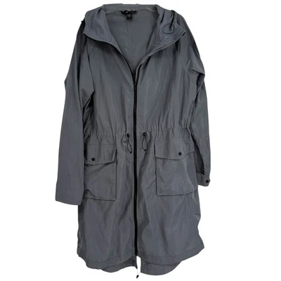 Athleta Everyday Anorak Full Zip Hood Jacket Draw Waist Grey Womens Size Large - Image 1 of 4