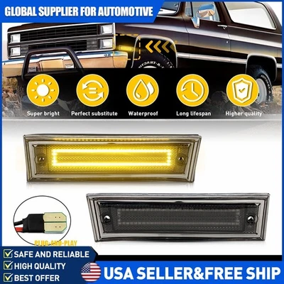 Luz marcadora lateral LED ámbar 2 piezas para Chevy/GMC C/K 1500 2500 C10 C20 1981-1991 Foto 1 de 4