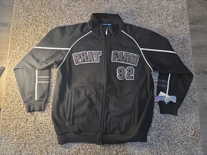 Vintage Phat Farm Jacket Mens XL Black Streetwear Full Zip Sweater Hip Hop Y2K - Picture 1 of 10