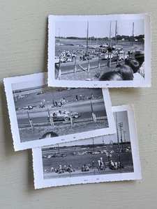 Menge 3 Vintage Fotos Belleville KS Rennbahn Autorennen Melton Motors - Bild 1 von 7