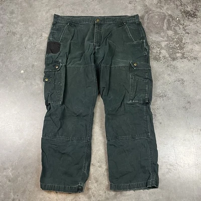 Carhartt Carpenter Pants Mens 42x30 Black Distressed Grunge Work Wear Preowned - Image 1 of 4