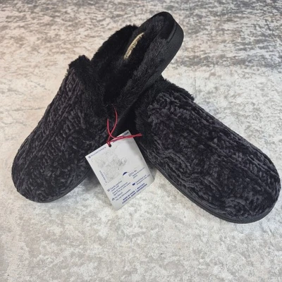 Dearfoams Cozy Comfort Womens Slippers Black Size Large 11-12 NEW - Image 1 of 4