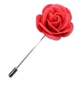 Mens Mexican Pink Red Felt Blazer Lapel Pin Prom Flower Wedding Boutonniere UK - Picture 1 of 1