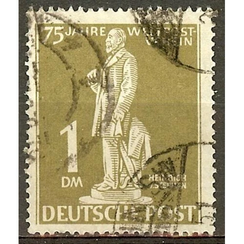 Alemania 1949 Berlín Oeste 1 Mark UPU emisión usada, firmada $ 139,00 Foto 1 de 1