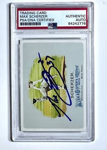 MAX SCHERZER Signed 2010 Topps Allen & Ginter Card PSA Detroit Tigers - Picture 1 of 2