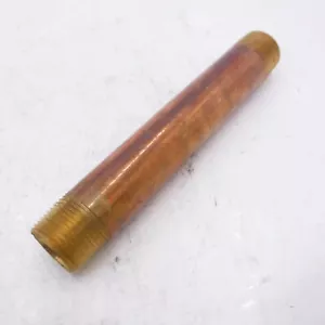Matco 1" NPT MNPT x 8" Red Brass Pipe Nipple Schedule 80 - Picture 1 of 3