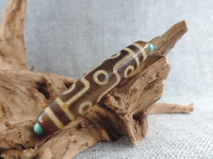9 Eyes Antique Tibetan Old Agate Dzi Bead for Pendant Tibet Gzi Bead Bracele A - Bild 1 von 9