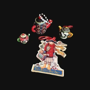 Vintage Mary Engelbreit Ornamenti ME Inchiostro Enesco lotto di 4 portagioie - Foto 1 di 12