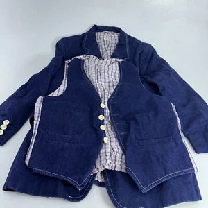 Vintage Made in Italy Denim Westernweste und Jacke gefüttert Bedürfnisse TLC - Bild 1 von 16
