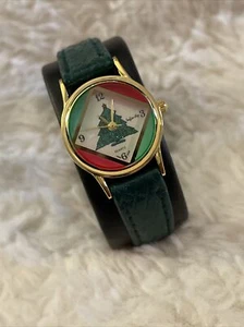Vintage Damenuhr Weihnachtsbaum Neu Infinity japanisches Uhrwerk Leder 22 mm - Bild 1 von 5