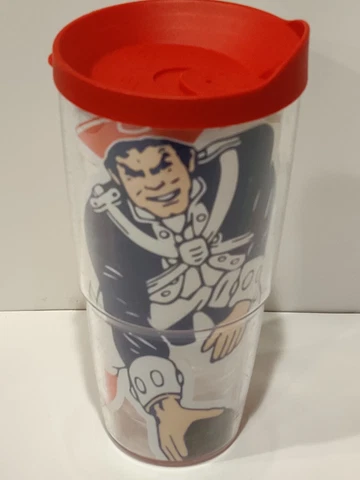 Vintage New England Patriots Legacy Emblem NFL Tervis Tumbler Cup 24 oz Red Lid Cover