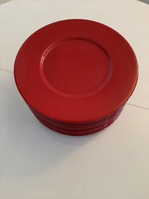 Hochwertige Platzteller Servierteller Deko Keramik Zinnoberrot - Este C.E. Italy - Bild 1 von 4
