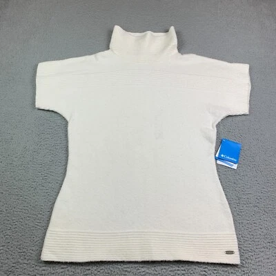 Columbia Suéter Mujer XL Polvo Pazzaz Túnica Manga Corta Capucha Cuello Alto NUEVO Foto 1 de 4