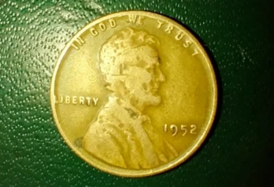 1952 Lincoln Wheat Penny No Mint Mark Error Coin L On The Rim - Image 1 of 4