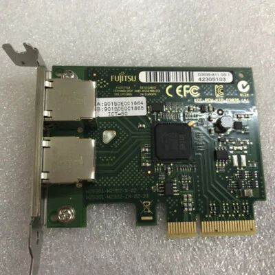 Fujitsu D3035-A11 Dual Port Gigabit Ethernet Network Card S26361=Intel I350 - Image 1 of 4