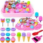 Kit de jeu crème glacée sable - jouets pour filles de 2 à 8 ans - bac à sable sensoriel