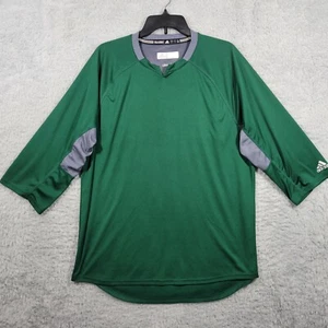 Adidas Shirt Mens Large Green Gray Climalite 1/2 Sleeve Mesh Back - Picture 1 of 7