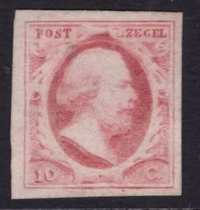 NETHERLANDS / 1852 GUILLAUME III / Y&T # 2 MINT NO GUM SIGNED / CV 770$ - Picture 1 of 3