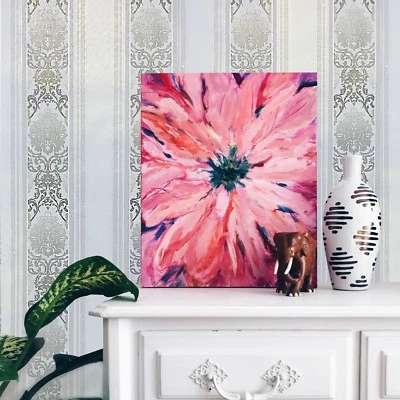 Vintage style paper Wallpaper roll wall covering damask stripes grey textured 3D - image 1 of 4