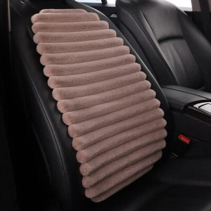 Horizontal Stripe Plush Car Seat Cushion Cover Winter Warm Chair Protector Pad - Picture 1 of 62