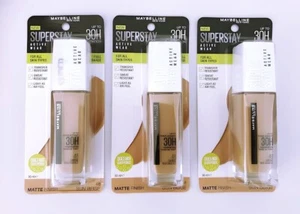 3 x Maybelline SuperStay Active Wear 30HR Foundation 48 SUN BEIGE 30ml Brand New - Picture 1 of 3