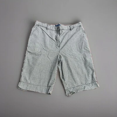 Karen Scott Womens Shorts Size 16 Black & White Checked High Rise Lightweight - Image 1 of 4