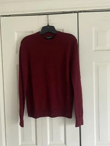 NUEVO Suéter para Hombre Club Monaco Rojo Profundo Extrafino Lana Merino Tejido XS - Imagen 1 de 4