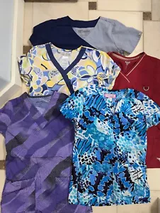 Lot Of 5 Women's Size XS Scrub Tops, Grey's Anatomy, Cherokee, Jockey, Others - Picture 1 of 20
