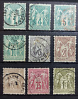 FRANCE STAMPS 1876 YV61-3-4-5-6-7-69-71-72   N UNDER B  USED  (F14)