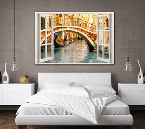 VENICE GONDOLA LARGE CANVAS WALL ART WHITE WINDOW PICTURE STUNNING NEW ZEN PRINT - Picture 1 of 2