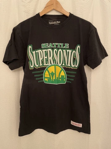 Vintage Seattle Super Sonics NBA T-Shirt Basketball Black Soft Size S Cover