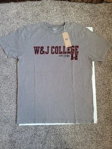 Neu mit Etikett W&J Presidents T-Shirt Herren Large grau WASHINGTON & Jefferson L1 - Bild 1 von 11