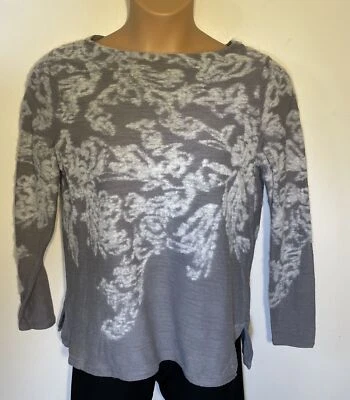 J Jill sweater gray white floral embroidery size M - Image 1 of 4