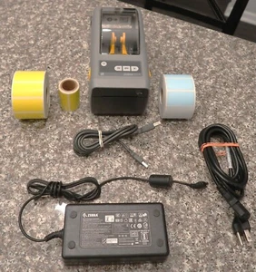 Zebra ZD410 Printer Direct Thermal Label Grey ZD410 Original Power Supply TESTED - Bild 1 von 8