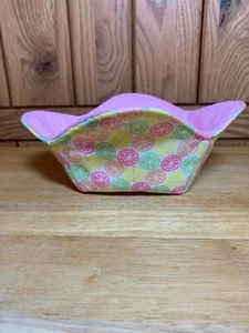 Handmade Quilted Citrus Slices Lemon Lime Orange Reversible Microwave Bowl Cozy - Picture 1 of 4